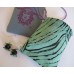 Glass and Shell Earrings - Black, Green