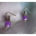 Glass and Filigree Earrings - Purple, Silver