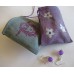Glass and Filigree Earrings - Purple, Silver