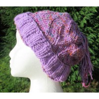 Knitted Hat, Adult - Not A Cable, Lilac