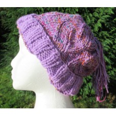 Knitted Hat, Adult - Not A Cable, Lilac